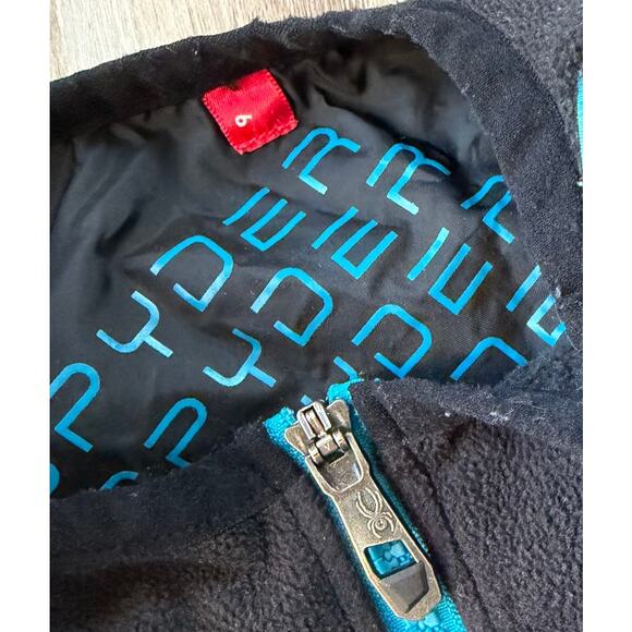 Spyder Kids Unisex Ski Snowboard Bib Pants Blue Black Sz 6 Fleece Top Waterproof - Picture 7 of 7